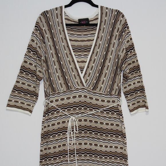 KC SEVEN Vintage Knit Midi Dress 3/4 Sleeve Size 1X Made in USA - Picture 3 of 9
